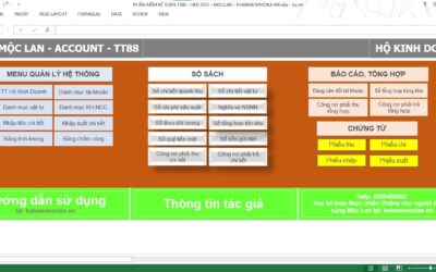 PHẦN MỀM KẾ TOÁN EXCEL CHO HỘ KINH DOANH TT 88/2021/TT-BTC 2023