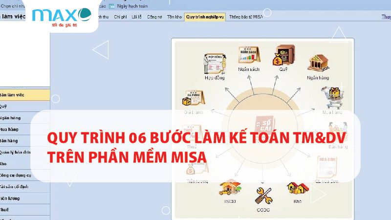 kế toán làm trong công ty dịch vụ, thương mại trên phần mềm kế toán Misa