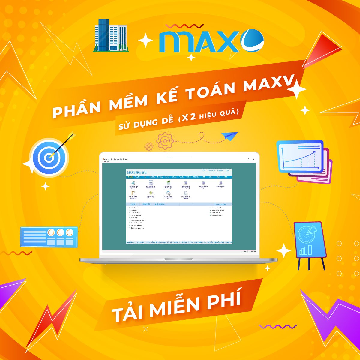 Quảng cáo Thương hiệu Phần mềm kế toán Maxv Pro