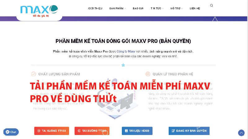 Tải Phần mềm kế toán Miễn phí Maxv Pro về Dùng thử
