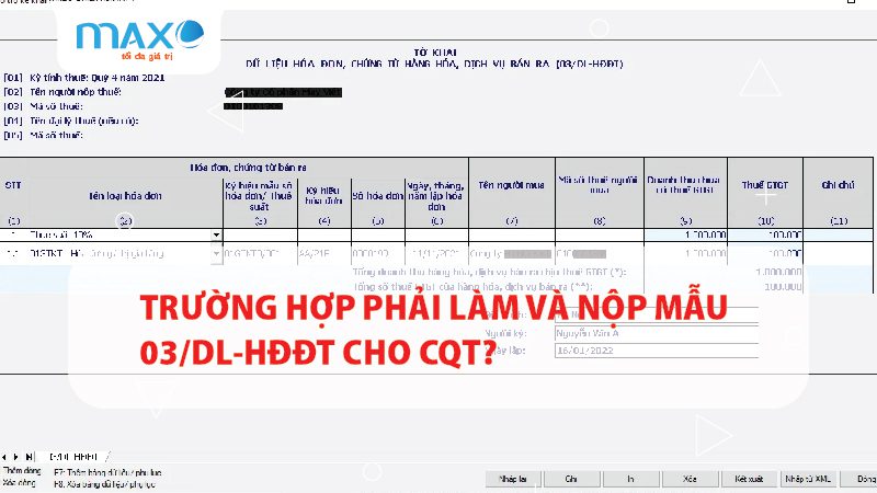 Trường hợp phải làm và nộp mẫu 03/DL-HĐĐT cho CQT?