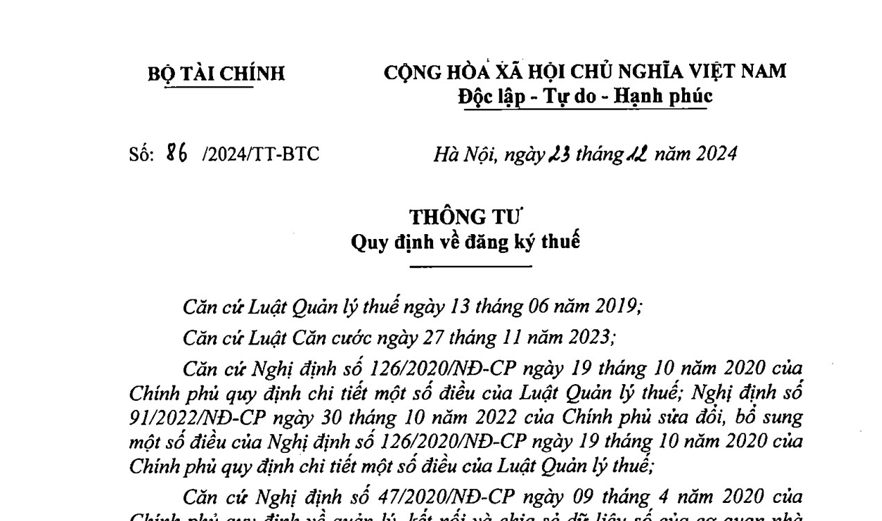 Thông tư 86-2024-TT-BTC