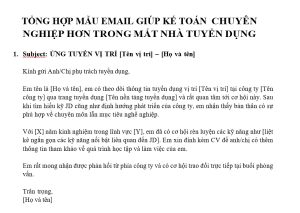 Tổng hợp Mẫu Email chuyên nghiệp gửi cho Nhà tuyển dụng