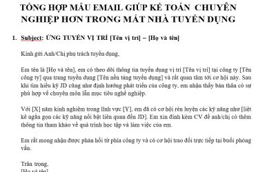 Tổng hợp Mẫu Email chuyên nghiệp gửi cho Nhà tuyển dụng