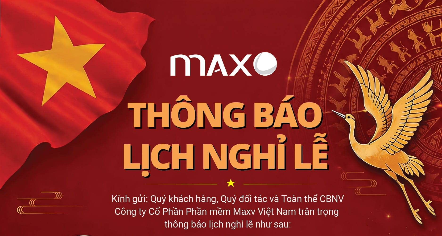 Thông báo Lịch nghỉ lễ Giỗ tổ Hùng Vương và 30-04 01-05-01